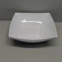 Restaurantware-Moderna 8 Ounce Fancy Plastic Bowls, 10 Square Disposable Salad Bowls - Durable, Heavy-duty, White Plastic Bowl, For Warm And Cold Foods, Pack of 4 