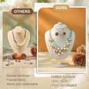Youyole 3 Pcs Linen Jewelry Display Necklace Earrings Ring Display Stand Jewelry Bust/mannequin for Selling and Shows