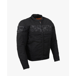 Milwaukee Leather mens Mpm1730 Black Textile Motorcycle Jacket for Men XXL