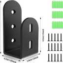 U Bracket, Door Security Bar, Heavy Duty Steel Door Bracket for 2x4 Lumber (6 Pack, Black, Wall Mount)
