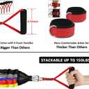 Resistance Bands, 15 Pieces Exercise Elastic Bands Set, 20lbs to 40lbs Resistance Tubes with Heavy Duty Protective Nylon Sleeves Anti-Snap for Fitness SUPALAK