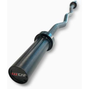 CAP Barbell 47-Inch Olympic EZ Curl Bar for 2-Inch Weight Plates | Multiple Options (Black)