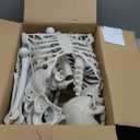 7.9Ft Skeleton Decor with Metal Stand,Halloween Skeleton Life Size Skeleton Realistic Plastic Human Bones for Halloween Dia de Los Muertos Decoration (Gray)