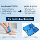 3 x Gel Cold & Hot Therapy Slippers - 360 Full Foot Coverage for Plantar Fasciitis, Neuropathy, and Swelling Relief - Pliable Gel Ice Pack Wrap for Post-Surgery, Chemo, and Sore Feet(Blue, Large)