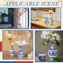 Maxcheck 24 Pcs Porcelain Blue and White Vase Mini Chinoiserie Bud Vase Vintage Ceramic Oriental Handmade Chinese Flower Jardiniere for Home Office Shelf Table Centerpieces Decor