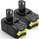 TREE.NB 18Volt 8.0Ah Replacement for Ryobi 18V Lithium Battery Ultra-High Capacity Compatible with Ryobi ONE+ 18V Battery P102 P103 P104 P105 P106 P107 P108 (2Pack)