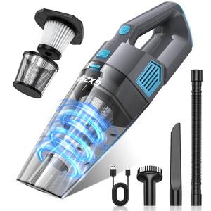Handheld Vacuum Cordless, 15000PA Strong Suction Hand Held Car Vacuum Cleaner Rechargeable, Portable Hand Vacuum with Multi-Nozzles & Washable Filter for Home Office, Car, Pets