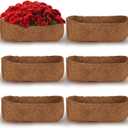 6 Pcs Window Box Liners Trough Coco Fiber Replacement Liners for Wall Planters Hanging Basket Coco Liners Natural Thick Coconut Coir Fiber Liners for Garden Vegetables Herbs Flower Pot Deck (24 Inch)