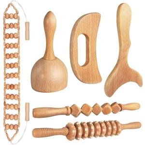 10-in-1 Wood Therapy Massage Tools Gua Sha Wooden Massager for Body Shaping Massage Tool Set Wood Therapy Tools for Relieving Muscle Pain Body Lymphatic Drainage Massager Anti-Cellulite