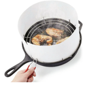 Acellegic Splatter Guard for Frying Pan – 1013 Inch Pan Protector – Grease Splatter Screen Set with Chromeplated Iron Frame & 2 White PP Sheets – Oil Splash Shield for Cooking & Frying