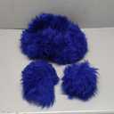 Yontree Fashion Fluffy Steering Wheel Covers for Women/Girls/Ladies Australia Pure Wool 15 Inch 1 Set 3 Pcs (Blue) (Long Hair)