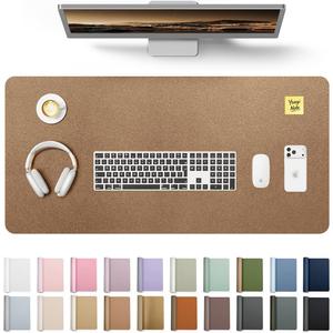 YSAGi Leather Desk Protector, Office Mat, Large Mouse Mat, Non-Slip PU Leather Blotter, Laptop Desk, Waterproof Writing Pad for Office and Home (Bronze, 35.4" x 17")