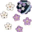 ORIESSE 6pcs Flowers Car Air Freshener Vent Clips Purple White Daisy Air Vent Clip Car Accessories for Women 3.3cm/3cm Flower Vehicle Interior Decor Refillable Diffuser