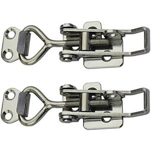 Adjustable Latch Buckle Cabinet Boxes Lever Handle Toggle Catch Latch Lock,Silver,Adjustable Range:97-123mm,2 Pcs
