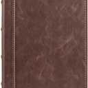 Samsill Small Vintage Portfolio/Zipper Faux Leather Portfolio, Book Style Hardback Design, Business & Interview Padfolio Organizer, Holds 5 x 8 Writing Pad, Dark Brown