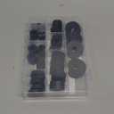 40pcs 8 Sizes Round Rubber Spacer Kit, Multi Purpose Round Neoprene Washers, Anti Vibration Rubber Spaces Bushing for Home Car Accessories, Black