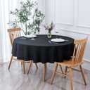 maxmill Round Textured Tablecloth Spill-Proof Wrinkle Free Soft Jacquard Table Cloth for Circular Table Cover, for Dining Room Buffet Banquet Parties Holiday Dinner, 70 Inch Black