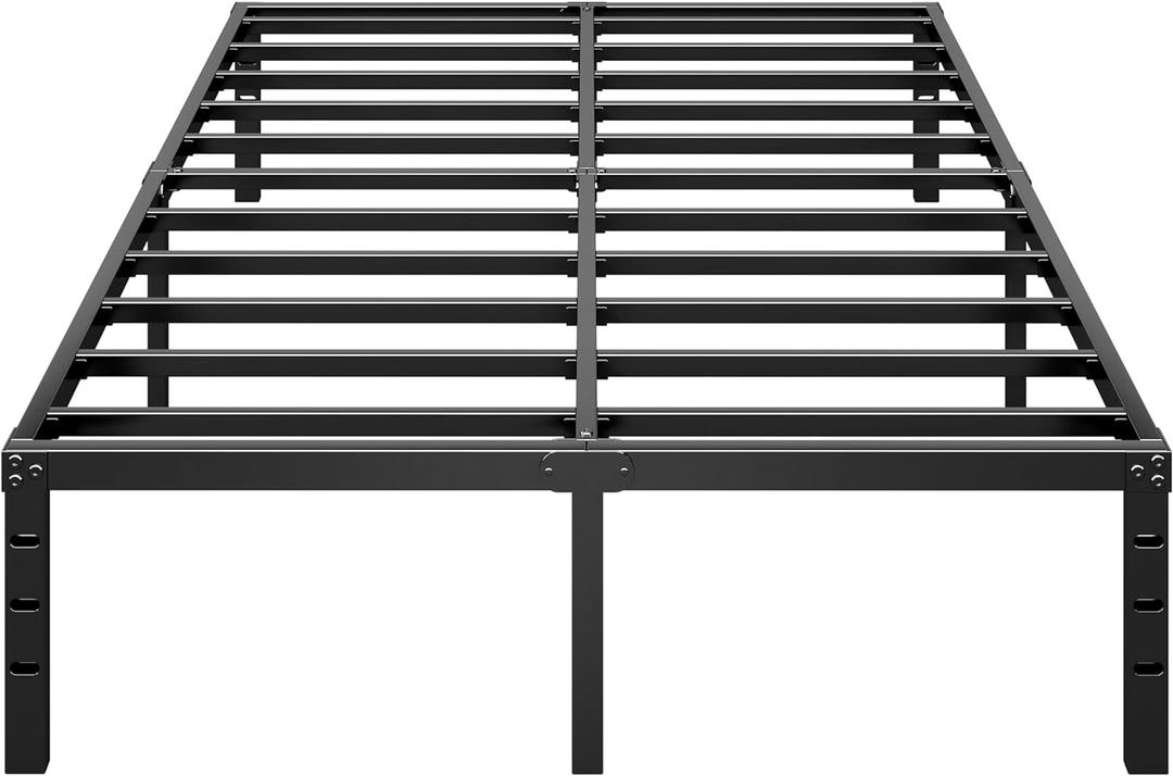 Metal Platform Bed Frame 14 Inch Tall, No Box Spring Needed, King Size Bed with Heavy Duty Strong Support Slats, Easy to Assemble, Black