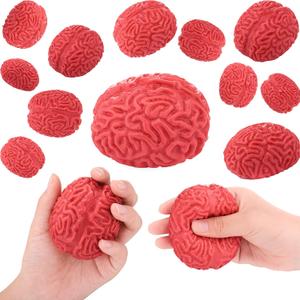 Zhanmai 12 Pcs Brain Stress Balls Bulk PU Hand Muscle Exercise Pressure Ball Fake Brain Pressure Soft Balls Halloween Funny Toys for Adults Decompression and Relaxation