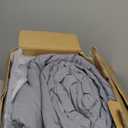 Bedsure Oversized Queen Comforter Set - 7 Pieces Reversible Grey Bedding, Oversized Queen Size Bed Set for All Seasons, Bed in a Bag with Down Alternative Comforter, Sheets, Pillowcases & Shams