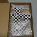 Maxcheck Racing Car Light up Numbers Black and White Checkerboard Print Decorative LED Light Number Sign Race Car Theme Birthday Party Decorations Checkered Flag Party Supplies(Number 4)