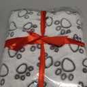 Stuffed Premium Soft Dog Couch Blanket, with Flannel Cute Paw Print, 30 * 70 inches, Cat Blanket Puppy Supplies Dog Products Stuff Essentials, Gray 