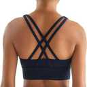 PRUMATT Women's High Impact Premium Sports Bra Criss-Cross Back, Comfortable, High Elastic, Everyday Bra for Gym or Workout Size Small
