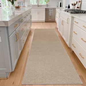 SHACOS Easy Jute 2x3 ft Washable Non-Slip Runner Rug - Natural Woven Farmhouse Rug for Entryway, Hallway, Patio & Kitchen - Durable, Stain Resistant Indoor/Outdoor Carpet, Neutral Beige