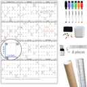 Dry Erase Wall Calendar - 38x26 Inches - Blank Undated Yearly Calendar - Whiteboard Premium Laminated Planner - Reusable Laminated Office Jumbo 12-Month Calendar (Vertical), 26"x38"