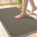 Smiry Waffle Bath Mat 24x16, Extra Soft Absorbent Bathroom Rugs, Non Slip Machine Washable Quick Dry Bath Rugs for Bathroom Floor, Tub, Shower, Home Decor Accessories, Green