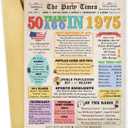 3 x OJsensai Cool 50th Birthday Gifts Decorations for Him Her, Retro 50 Years Old Birthday Card for Mom Dad, Best Fifty Bday Gift Ideas for Women Men (Funny Vintage)