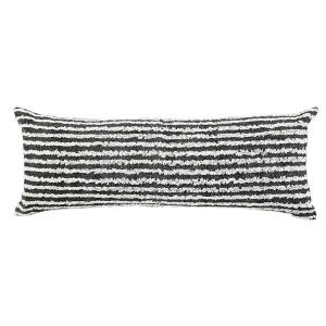 Laddha Home Designs 36" Black And Beige Wispy Ways Rectangular Lumbar Throw Pillow