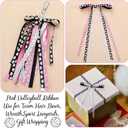 Poen 3 Rolls 75 Yards Volleyball Ribbon 3/8-inch Pink Black White Cheer Ribbon Volleyball Party Decor Supplies Sports Favors for Team Hair Bows Wreath Lanyards Gift Wrapping(Black, White, Pink)