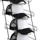 Zonon 4 Tier Hat Display Stand Wire Countertop Hat Display Rack boutique Baseball Cap Rack for Retail, Table Top, Bedroom, Entryway (Black)
