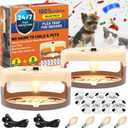 Pack of 2 Flea Traps for Inside Your Home, Indoor Flea Light, Bed Bug Killer with 8 Sticky Pads & 4 Light Bulb, Odorless Natural Insect Infestation Treatment Trap for Kid Pet (Coffee Brown)