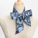 100% Mulberry Silk Scarf for Women Neck, Handbags,Bags, Purse, Hair Head Ribbon Skinny Scarf Silk Headband Scarf (Pattern63)