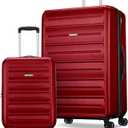 American Tourister Westridge Hardshell Luggage Set - 2 Piece Set - 20/28" Carry-On & Large Checked Luggage Set with Spinner Wheels - Expandable Hard Suitcases for Travel - Hard ABS Shell - Holly Red