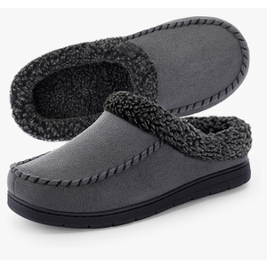 ULTRAIDEAS Men's Warm Fuzzy Moccasin Clog Slipper, Slip on Winter Comfy Indoor/Outdoor House Shoes.10.11