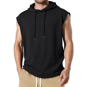 JMIERR Men's Drawstring Hooded Shirts - Casual Loose Fit Cotton Hoodies Tee Shirt for Daily Wear (X-Large, Black)