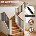 30 Pcs Iron Balusters for Staircase,1/2" x 44" Satin Black Wrought Iron Spindles,Straight Square Hollow Metal Balusters for Stairs,Deck Railing,Balcony & Porch
