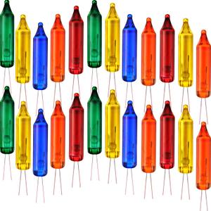 100 Count 2.5V Christmas 50/100/150/200 Count Mini Incandescent Wire String Lights Replacement Bulbs Indoor Outdoor Christmas Lights Decorations for Home Xmas Tree (Red, Yellow, Blue, Green, Orange)