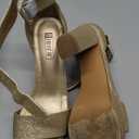 IDIFU Women's IN4 Sabrina Platform Chunky High Heels Ankle Strap Heeled Sandals Wedding Party Dress Shoes 9 Size, Gold Glitter 