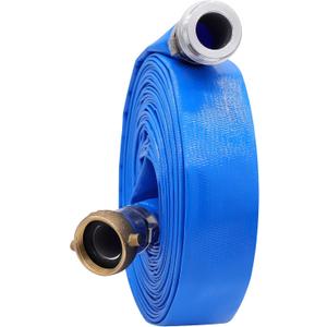 3" x 25ft PVC Lay Flat Water Pump Discharge Hose With Aluminum Pin Lug Fittings, Heavy Duty Reinforced Pool Backwash Hose Assembly