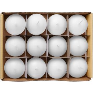 Pack of 12 White Floating Candles 4.6 x 3 cm Decorative Candle without Perfume Spa Candles 4 Hours Burning 