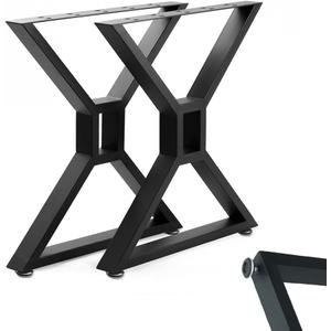 Metal Table Legs - Heavy Duty Desk & Furniture Legs, Modern Industrial Set of 2 (28" Height, 23.6" Wide)