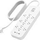 Belkin 12-Outlet Surge Protector Power Strip w/ 12 AC Outlets, 2 USB-A Ports and 1 USB-C Port, 6ft Cable, UL-listed w/ Overload & Overvoltage Protection + On/Off Switch - 3,480 Joules of Protection