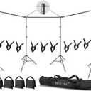 Photo Video Studio 30ft (Wide) x 10ft (Tall) Heavy Duty Adjustable Width & Length Photography Backdrop Stand Background Support System Kit with 9pcs Clamps, 4pcs Sandbags, Carry Bag