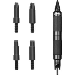 Case Prep Multitool, Case Chamfer Deburring Tools for Reloading, Primer Pocket Reamers and Cleaners for Removing Crimps(Black)