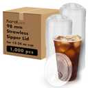 KARAT EARTH KE-KC626TS-SHNE 98mm diameter PLA Strawless Sipper Lid for 12-24oz PLA Cup - 1,000 pcs