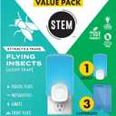 STEM Light Trap: Indoor Fruit Fly Trap, Effective Insect Control for Home, Attracts and Traps Flying Insects, Emits Soft Blue Light, Starter Kit with 1 Plug-in Device and 3 Cartridges